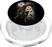 Halloween Chat Selfie Effrayant Enlèvement Alien Chats UFO Flying PopSockets PopGrip pour MagSafe