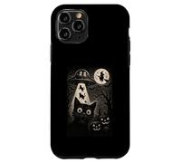 Halloween Chat Selfie Spooky Alien Abduction Chats UFO Flying Coque pour iPhone 11 Pro