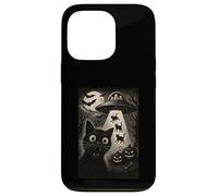 Halloween Chat Selfie Spooky Night Alien Abduction Chats UFO Coque pour iPhone 13 Pro