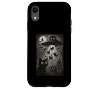 Halloween Chat Selfie Spooky Night Alien Abduction Chats UFO Coque pour iPhone XR