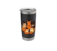 Halloween Chats et raton laveur - Animaux sorciers Gobelet isotherme en acier inoxydable double paroi