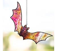 Halloween Chauve Souris Vitrail Suncatcher Fenêtre Acrylique Art Suncatcher Décor Déco Maison, Décoration de fenêtre pour Maison Fête Jardin Intérieur Eextérieur (Multicolor, One Size)