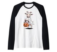 Halloween Chèvre Fantôme Citrouille des Bonbons Ou Un Sort Manche Raglan