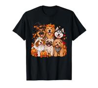 Halloween Chiens Famille Six Races Citrouille Fantôme T-Shirt