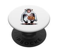 Halloween Chimpanzé Fantôme Citrouille Farce Ou Friandise PopSockets PopGrip Adhésif