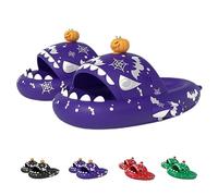 Halloween Christmas Luminous Shark Slippers, Pantoufles requin phosphorescentes en 3D pour homme et femme (Purple, Adulte, Femme, 44, Numérique (intervalle), Système Taille Chaussures EU, 45, Moyen)
