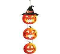 Halloween Citrouille Bouclier Visages de citrouille Chapeau de sorcière Décoration Porte Fenêtre Automne, Couleur : Multicolore