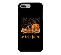 Halloween Citrouille Buffalo Plaid Camion Bonjour Arbre Feuilles d'automne Coque pour iPhone 7 Plus/8 Plus