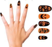 Halloween Citrouille Décor d'ongles Design effrayant Visages de citrouille Nuit hantée Accents créatifs Ongles des doigts Événement Tendance Accessoires Fête Extravagance Heure fantôme Bijoux de citro