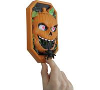 Halloween Citrouille Décoration de porte Effets sonores Mouvement Effrayant Accessoire à effet Fantôme Décoration unique, Couleur : Orange