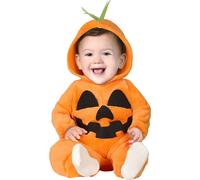 Halloween Citrouille Jumpsuit Pour Bébé Costume Confortable Avec Capuche Design Mignon Pour La Nuit des Sorcières Octobre Lumineux Visages de Citrouille Hantés, Taille : 86/92 Couleur : Orange