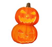 Halloween Citrouille Lampe Lanterne Utilitaire Facilement Transportable Matériau PP Longue Durée Adaptée pour Écoles Fêtes Décoration Maison, Deux Empilés, 32cmx47cm
