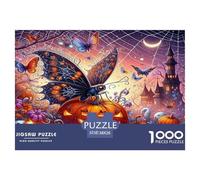 Halloween Citrouille Puzzles Jeu De Société Adulte Activités Familiales Stimulantes 1000 Pièces Festival de l'horreur Casse-tête Qualité Premium pour Adultes 38x26cm/1000pcs