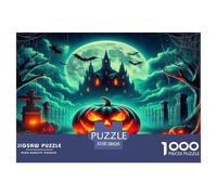 Halloween Citrouille Puzzles Jeu De Société Adulte Activités Familiales Stimulantes 1000 Pièces Festival de l'horreur Casse-tête Qualité Premium pour Adultes 38x26cm/1000pcs