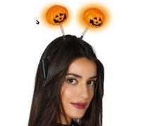 Halloween Citrouille Serre-tête Avec Visage Souriant Accessoires de Costume Effrayant Fête Décoration Bandeau Coiffure Légère Accessoire d'Humeur Orange Noir