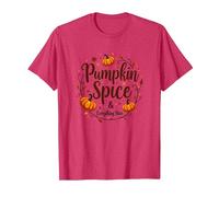 Halloween Citrouille Spice & Everything Nice Femme T-Shirt, Homme, Rouge chiné, L