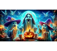 Halloween-Citrouille-spiritueux Puzzle 1000 pièces Educa Jeu D'Intelligence Décoration Intérieure Jeu éducatif Challenge Toy pour Adultes & Enfants des 14 Ans 38x26cm/1000pcs