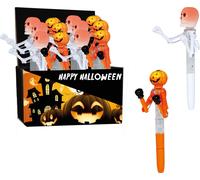 Halloween Citrouille Squelette Stylos Boîte de papeterie effrayante Citrouille Stylo Squelette Figure Accessoire de bureau Horreur Décoration Spooky Thème Stylo Amis de l'épouvante