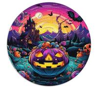 Halloween citrouilleJigsaw Puzzles 1000 Pieces for Adults Round Carnaval festifCreative Challenge Family Decorations1000pcs (67.5x67.5cm)