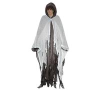 Halloween Cloak effrayant - Cap de maille étrange, Cape Spooky White Spooky | Robe costume au sol, tenue à capuche pour adultes avec fantomatique, idéal pour le jeu de rôle, événements de nuit,