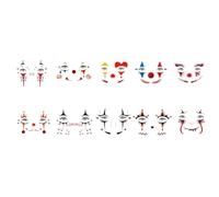 Halloween Clown Face Stickers - 10 Pieces Waterproof Themed Event Role