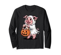 Halloween Cochon Fantôme Citrouille Farce Ou Friandises Manche Longue