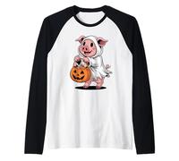 Halloween Cochon Fantôme Citrouille Farce Ou Friandises Manche Raglan