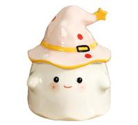 Halloween Coffee Cup - Bateau en céramique motif fantôme mignon, conteneur de boisson effrayant avec couvercle | Réceptacle de bière Halloween Morning, accessoire de cuisine de saison mystère