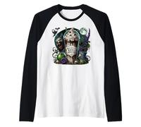 Halloween Coffee Graphic for Women and Men Creepy Werewolf Manche Raglan