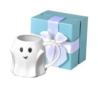Halloween Coffee Mug - Ceramic Ghostface Cup, Set Théâtre Thème Drôle | Porte-couvercle De Paille Décoratif Pour Le Bureau De Dortoir Utilisation De La Cuisine, Accessoire De Boisson La Maison S