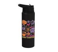 Halloween Coffee No Tricks Just Coffee Spooky Humor Stainless Steel Insulated Water Bottle