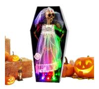Halloween Coffin Decor 30cm Dancing Skeletons with Music Light