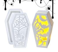 Halloween Coffin Mold, Spooky Lamp Shade, Resin Casting Mould, Creative Handcraft Tool with Detailed Shape, Decorative Piece for Dining Table Bathroom Study Bedroom Bookshelf Entrance
