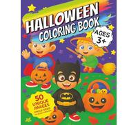 Halloween Coloring Book: 50 Single-Sided Easy and Fun Coloring Pages For Kids, Preschool and Kindergarten