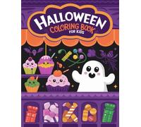 Halloween Coloring Book for Kids: 50 Cute and Easy Spooky Halloween Coloring Image, 100 pages, 8.5" x 11" for Age 4 - 8 years old, Pumpkins, Cats, Hunted House, Cute Witch, . Halloween gifts for Kids