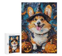 Halloween Corgi with Pumpkins Puzzle 1000 Pièces Educa Jouet en Bois Cadeau Unique Décoration Intérieure Jeu Éducatif Challenge Toy Adultes Et Enfants À Partir De 14 Ans 300 PCS