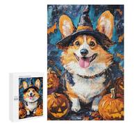 Halloween Corgi with Pumpkins Puzzle 1000 Pièces Educa Jouet en Bois Cadeau Unique Décoration Intérieure Jeu Éducatif Challenge Toy Adultes Et Enfants À Partir De 14 Ans 1000 PCS