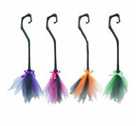 Halloween COS Prop Balayeuse magique de la sorcière : volez comme une sorcière avec ce balai enchanteur (orange, 90 cm)