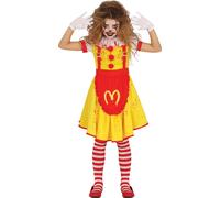 Halloween Costume Clown Enfants Horreur colorée Carnaval Habillage d'aventure Festif Créatif Multicolore Souriant Apparition hantée, Taille : 140/146 Couleur : Jaune