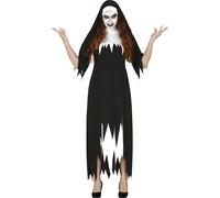 Halloween Costume Nonne Relique effrayante Sorcières Diables Sorcière Moine Religion, Taille : 44 - 46 (XL) Couleur : Noir