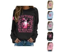 Halloween Costumes for Women Adult Sweats pour Femmes - Sweat à Capuche imprimé Halloween Sensibilisation Cancer du Sein Mode saisonnière Design Unique Confort Ultime (Black, M)