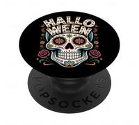 Halloween Costumes Skull Typography Graphic Creepy Spooky PopSockets PopGrip Adhésif