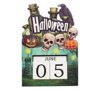Halloween Countdown, 2025 Wooden Calendar Blocks, 5.71x3.94x1.34inches, Adjustable Festival Display, Reusable Craft Decor, Ideal for Bedroom, Kitchen, Parties, Classroom, Teens, Vacation Use