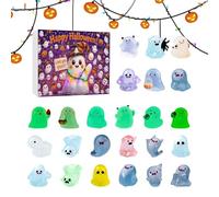 Halloween Countdown Calendar - 10.24x7.09x1.18 Inches Ghost Figurines for Spooky Decor, Haunted House Decorations with Resin Desk Display Doll, Fun Countdown for Home, Office, Kids, Adults Use