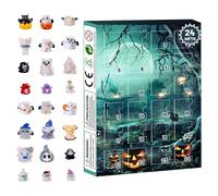 Halloween Countdown Calendar, 24-Day Horror Figurine Set, Resin Advent Decoration Box, Spooky Tabletop Display for Girls, Teens, Children, Living Room, Desk, Home Setup