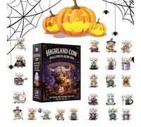Halloween Countdown Calendar 24 Days 2D Acrylic Cute Decor Cow Design