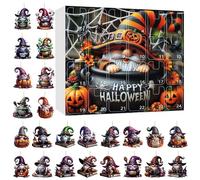 Halloween Countdown Calendar 24 Days, Cute Acrylic Advent Gnomes Calendar with Toy Figures, Holiday Planner Gift for Kids Adults Family Desk Classroom Decor, 33x30x5 inches