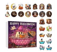 Halloween Countdown Calendar, 24 Days Halloween Advent 2d Ghost Pendant Calendar, Spooky Ornament Home Decorations Perfect for Holiday Party, Collectors Tree, Living Room, Door, 32x28x5cm Acrylic