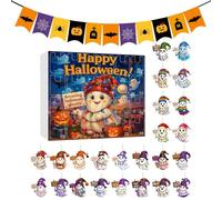 Halloween Countdown Kalender 2025, Avec 24 2d Pendentif Fantôme En Acrylique, Figurines D'horreur Décoratives En Acrylique, Coffret Surprise, Pour Fête D'halloween, Décoration D'intérieur