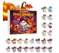 Halloween Countdown Kalender 2025, Avec 24 2d Pendentif Fantôme En Acrylique, Figurines D'horreur Décoratives En Acrylique, Coffret Surprise, Pour Fête D'halloween, Décoration D'intérieur
